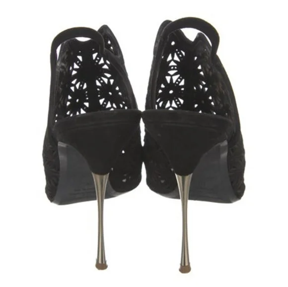 Nicholas Kirkwood Black Lace Stilletto Heels Sandals 40 9 - Picture 4 of 5
